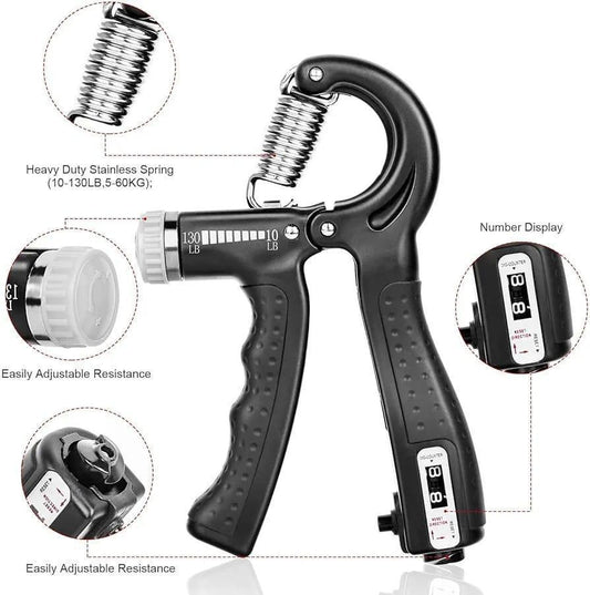 Hand Grip Strengthener Adjustable Resistance Wrist Strengthener Forearm Gripper Hand Workout Strength Trainer With Counter (random Colour)